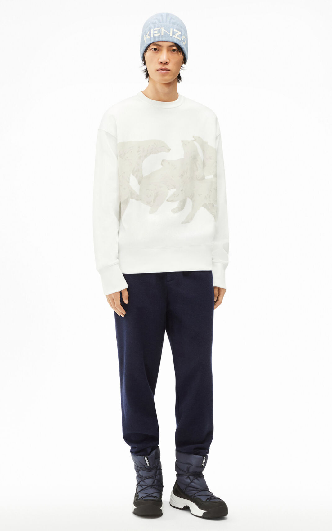 Sudadera Kenzo The Invierno Capsule Polar Bear Hombre Blancas WIZ175942